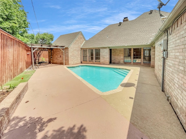 2303 Ox Bow Ct, Arlington, TX 76006 - view of swimming pool with a patio, a fenced backyard, and a pergola