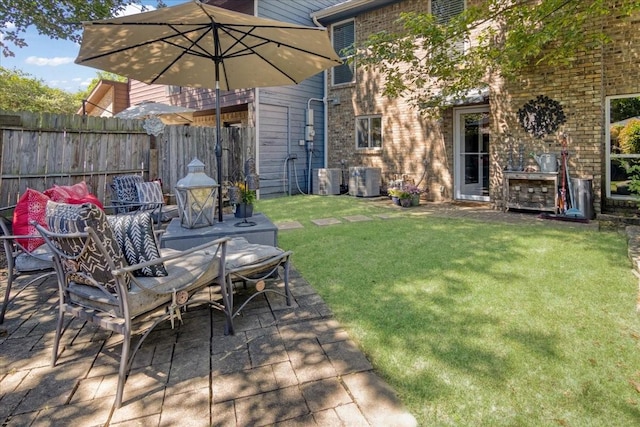 228 Mccarley Pl, Mckinney, TX 75071 - view of yard featuring a patio and central AC
