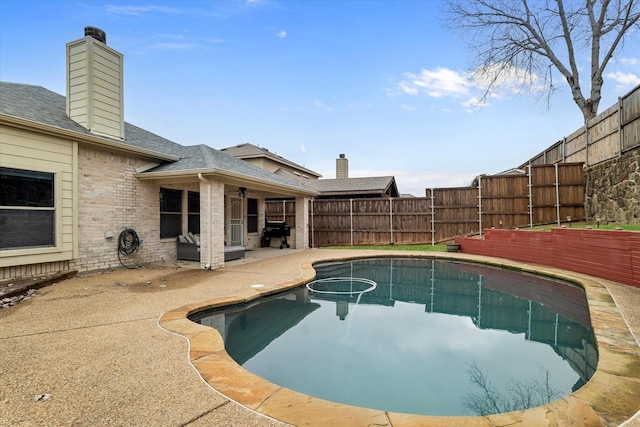 505 Osage Dr, Mckinney, TX 75071 - view of swimming pool featuring a fenced backyard, a patio area, and a grill