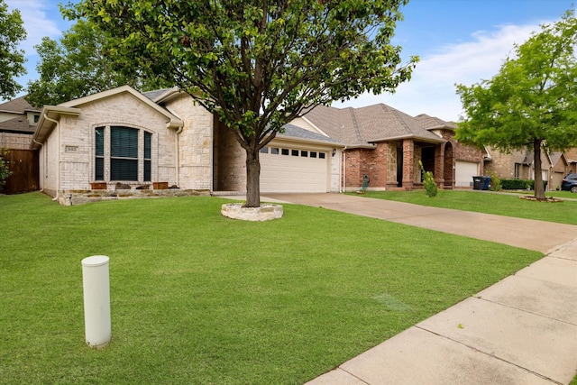 505 Osage Dr, Mckinney, TX 75071 - single story home with an attached garage, a front yard, driveway, and roof with shingles
