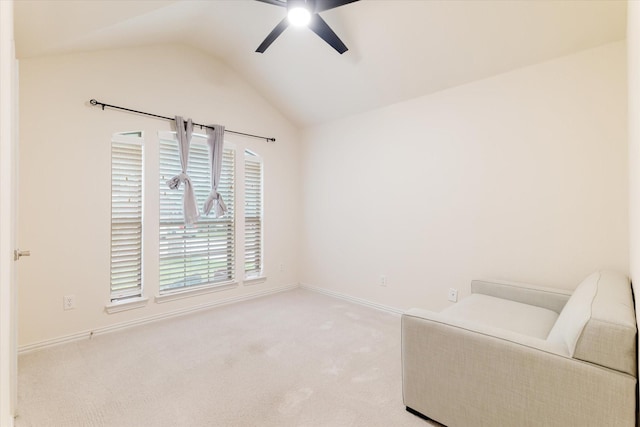 505 Osage Dr, Mckinney, TX 75071 - unfurnished room featuring a ceiling fan, vaulted ceiling, carpet floors, and baseboards
