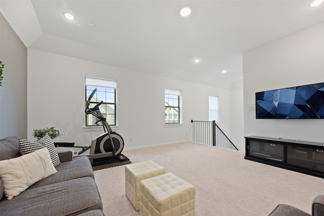 13037 Cabana Dr, Frisco, TX 75035 - carpeted living area featuring recessed lighting and baseboards