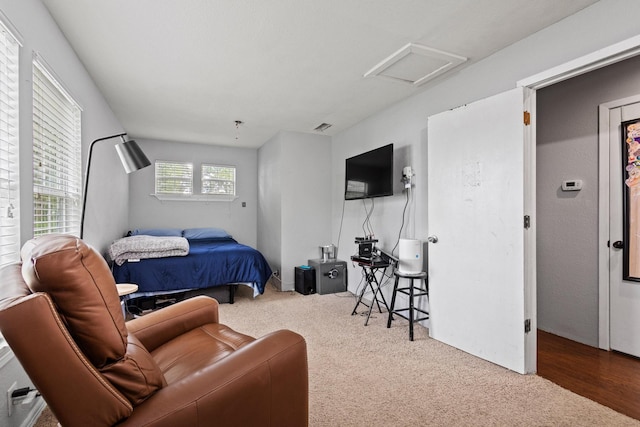 1801 Beavers Pt, Bonham, TX 75418 - carpeted bedroom with attic access