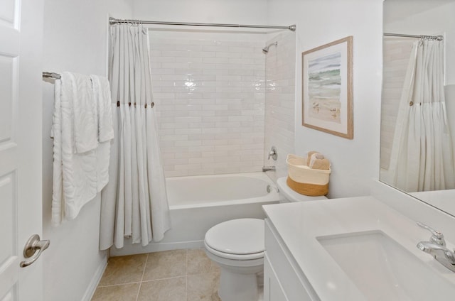 901 Violet Way, Celina, TX 75009 - bathroom with toilet, shower / bathtub combination with curtain, tile patterned flooring, and vanity