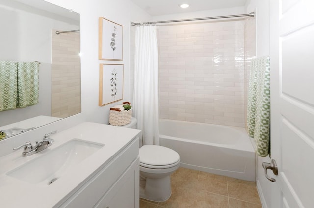 901 Violet Way, Celina, TX 75009 - full bathroom with tile patterned flooring, shower / bathtub combination with curtain, toilet, and vanity