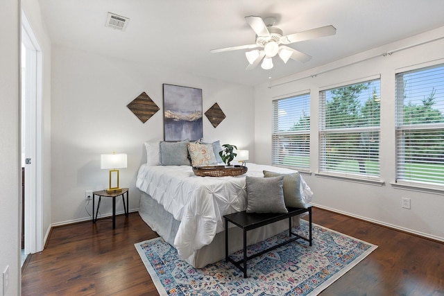 7735 Whirlwind Dr, Frisco, TX 75036 - bedroom with wood finished floors, a ceiling fan, and baseboards