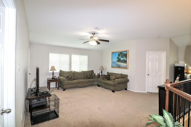 5516 Tama Dr, Waco, TX 76708 - living room featuring carpet floors, ceiling fan, and baseboards