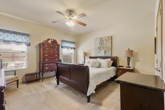 5139 Crystal Lake Ave, Krum, TX 76249 - bedroom featuring light colored carpet and a ceiling fan