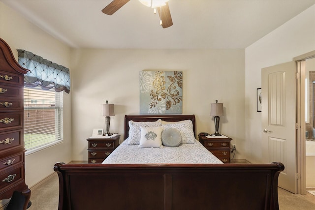 5139 Crystal Lake Ave, Krum, TX 76249 - bedroom with light colored carpet and a ceiling fan