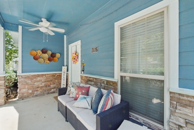 10957 Colonial Heights Ln, Fort Worth, TX 76179 - view of patio featuring ceiling fan