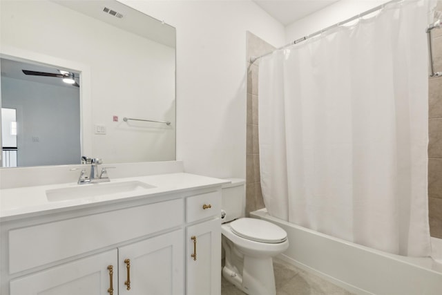 3411 Torrance Blvd, Frisco, TX 75034 - full bath featuring shower / bath combination with curtain, toilet, vanity, and tile patterned flooring