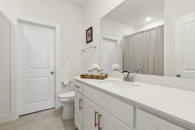 3411 Torrance Blvd, Frisco, TX 75034 - full bath featuring toilet, vanity, and tile patterned flooring