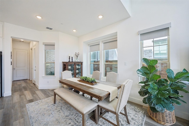 424 Somerville Dr, Mckinney, TX 75071 - dining space featuring healthy amount of natural light, wood finished floors, recessed lighting, and baseboards