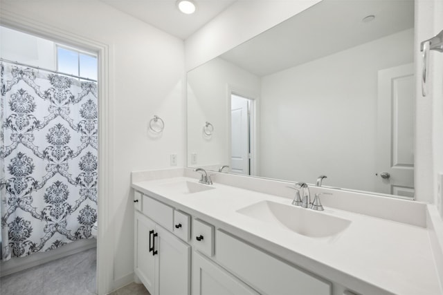 424 Somerville Dr, Mckinney, TX 75071 - full bathroom featuring double vanity, toilet, and a shower with shower curtain
