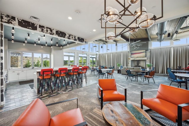 424 Somerville Dr, Mckinney, TX 75071 - lobby featuring a towering ceiling, recessed lighting, and a sink