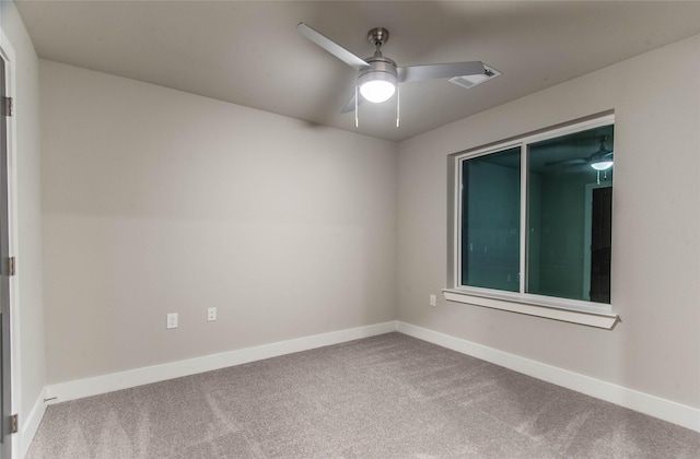 3325 Norris St, Plano, TX 75074 - spare room featuring carpet flooring, a ceiling fan, and baseboards