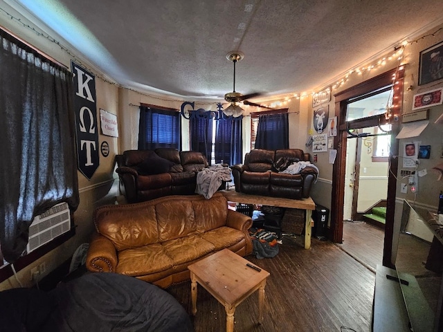 1801 S 10th St S Unit A & B, Waco, TX 76706 - living room with wood finished floors and a textured ceiling