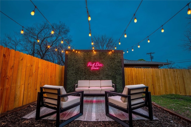 1701 W College St, Sherman, TX 75092 - view of patio / terrace with outdoor lounge area and a fenced backyard