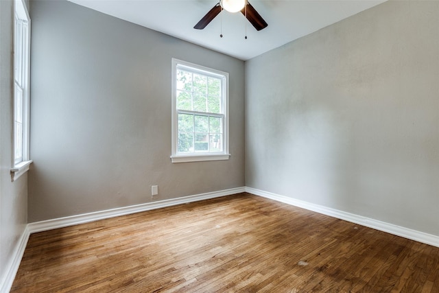 2839 Ruidosa Ave, Dallas, TX 75228 - unfurnished room with wood finished floors, ceiling fan, and baseboards