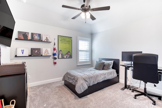 6108 Lipan Ln, Mckinney, TX 75070 - carpeted bedroom with baseboards, a ceiling fan, and an office area