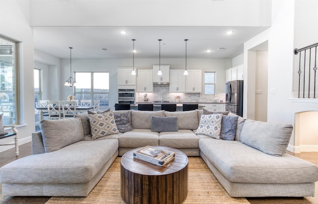 6108 Lipan Ln, Mckinney, TX 75070 - living area featuring plenty of natural light, baseboards, and recessed lighting