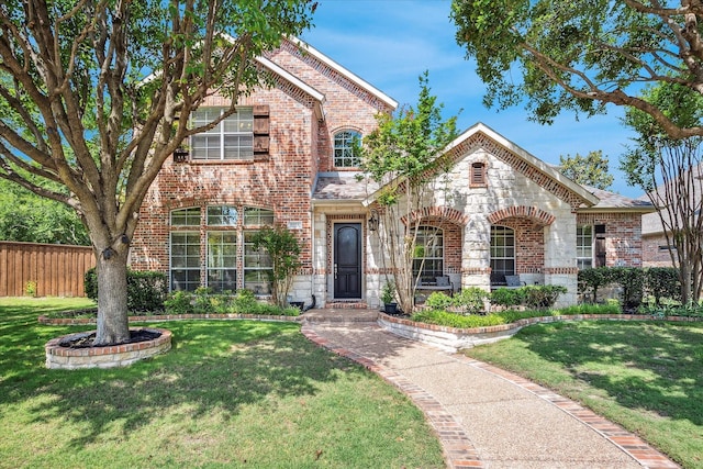 8001 Sutherland Ln, Plano, TX 75025 - view of front of property featuring brick siding and stone siding