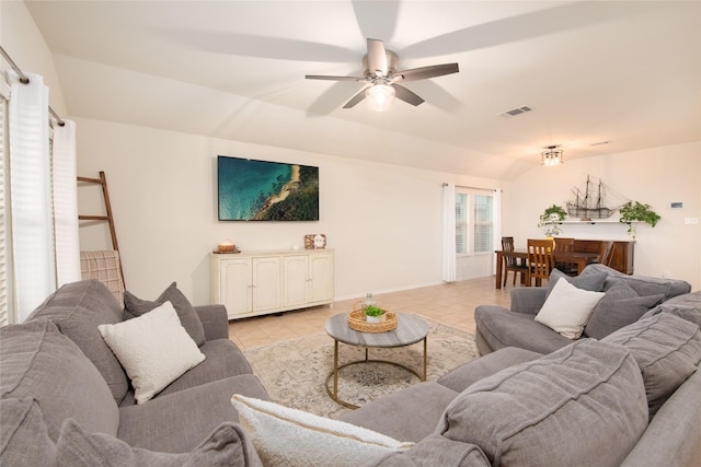 9332 Castorian Dr, Fort Worth, TX 76131 - living area featuring light tile patterned floors and ceiling fan