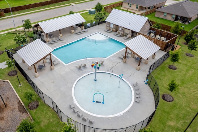 9332 Castorian Dr, Fort Worth, TX 76131 - community pool featuring a patio and exterior bar