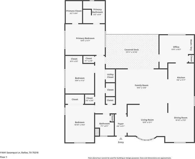 11641 Sasanqua Ln, Dallas, TX 75218 - home floor plan