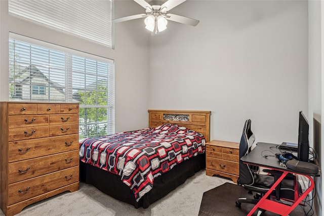 810 Brenda Dr, Mansfield, TX 76063 - bedroom with light colored carpet, a desk, and ceiling fan