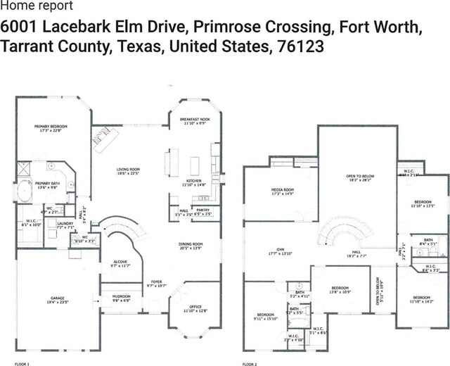 6001 Lacebark Elm Dr, Fort Worth, TX 76123 - property floor plan