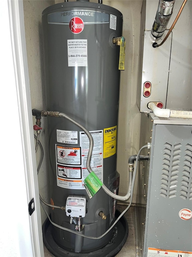 6706 Frontage Rd, Greenville, TX 75402 - utility room with gas water heater and heating unit