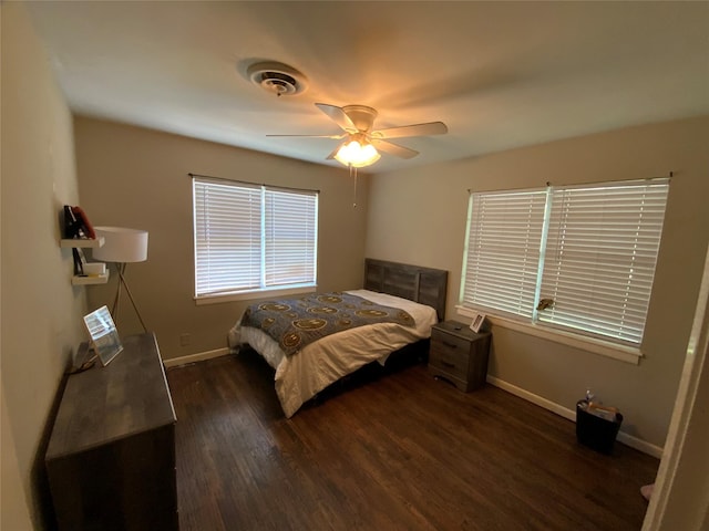 401 S Weatherford St, Chico, TX 76431 - bedroom featuring wood finished floors, baseboards, and ceiling fan