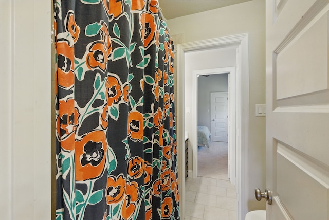 711 Red Stone Ln, Weatherford, TX 76087 - full bathroom with tile patterned flooring and a shower with curtain