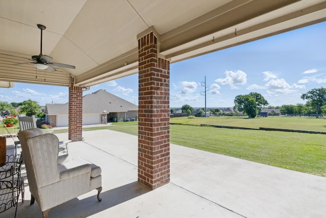 711 Red Stone Ln, Weatherford, TX 76087 - view of patio with a ceiling fan