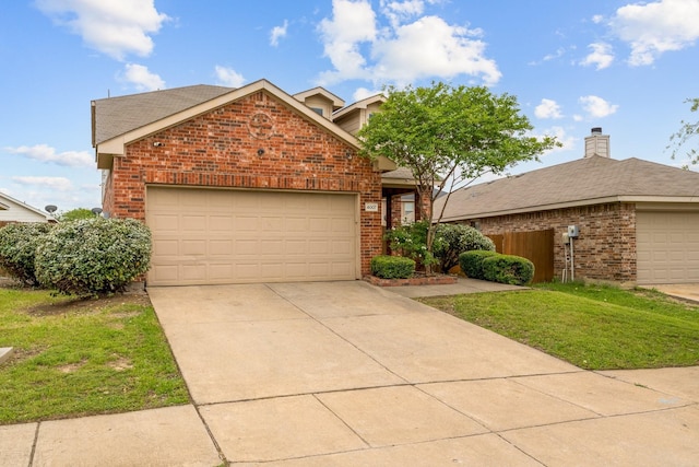 4007 Freedom St, Heartland, TX 75126 - traditional-style home featuring brick siding, a garage, a front lawn, and driveway