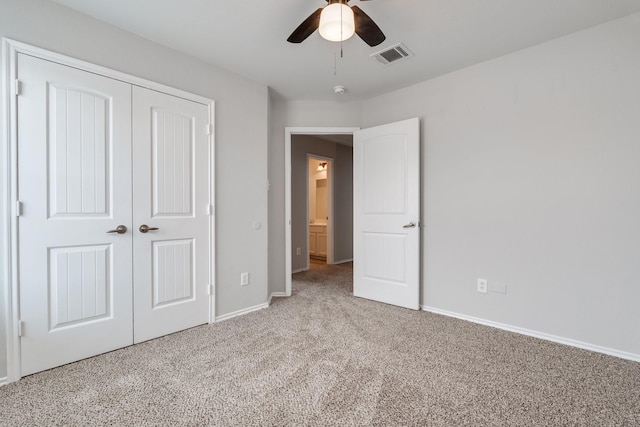 4007 Freedom St, Heartland, TX 75126 - unfurnished bedroom with light carpet, a closet, baseboards, and ceiling fan