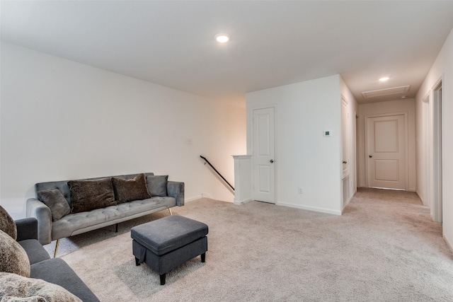 2115 Revere Dr, Princeton, TX 75407 - carpeted living area featuring attic access, recessed lighting, and baseboards