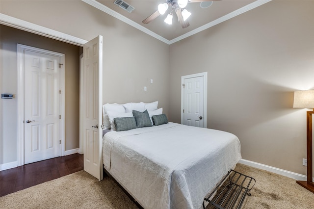 4 Rushing Meadow Ct, Dalworthington Gardens, TX 76016 - bedroom featuring carpet floors, ornamental molding, baseboards, and ceiling fan