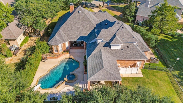 4 Rushing Meadow Ct, Dalworthington Gardens, TX 76016 - view from above of property featuring a pool