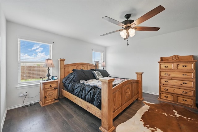 305 Sage St, Anna, TX 75409 - bedroom featuring dark wood finished floors, baseboards, and ceiling fan
