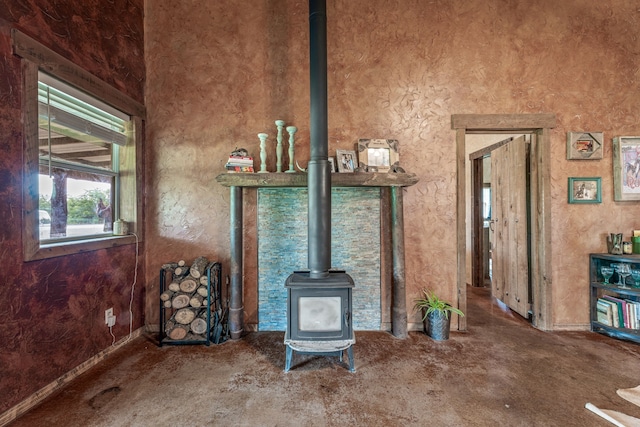 1545 County Road 130, Stephenville, TX 76401 - living room with a wood stove
