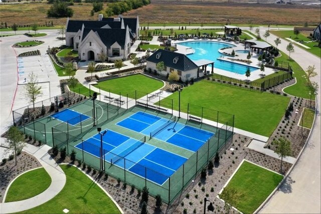 2809 Somerset Ln, Celina, TX 75009 - aerial view of property and surrounding area featuring a pool