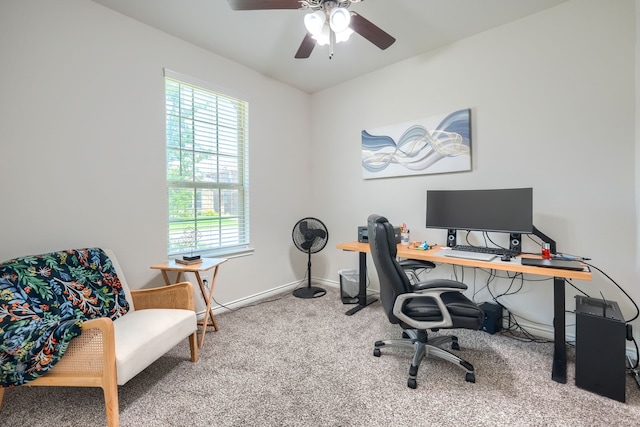 2825 Hale Rd, Celina, TX 75009 - carpeted office space featuring plenty of natural light, a ceiling fan, and baseboards