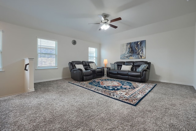 2825 Hale Rd, Celina, TX 75009 - living area featuring ceiling fan, carpet, and baseboards