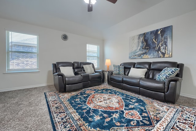 2825 Hale Rd, Celina, TX 75009 - living room featuring carpet flooring, ceiling fan, and baseboards