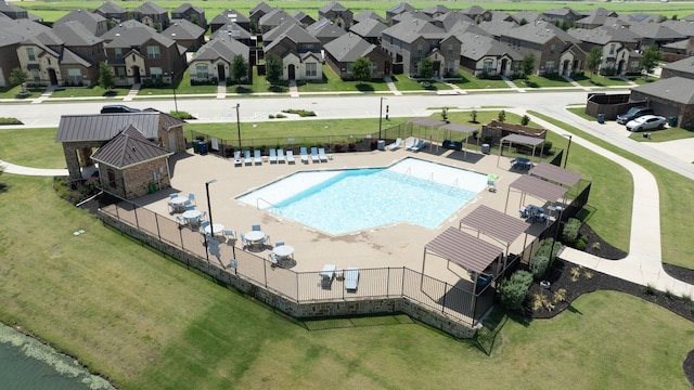 2825 Hale Rd, Celina, TX 75009 - aerial perspective of suburban area featuring a pool area
