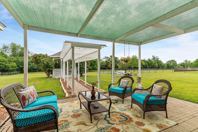 view of patio with an outdoor living space
