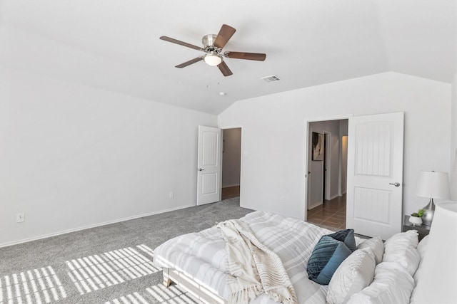 813 Canyon Pl, Desoto, TX 75115 - bedroom featuring vaulted ceiling, baseboards, and a ceiling fan