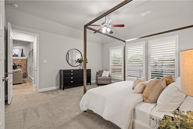 1429 Bridgewater Blvd, Celina, TX 75009 - bedroom with light carpet, baseboards, and a ceiling fan